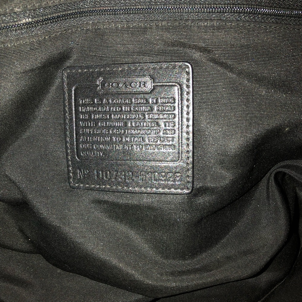 Coach signature “mini C” handbag. Leather & canvas. - Picture 2 of 16